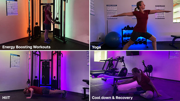 Young woman performing different types of workouts.