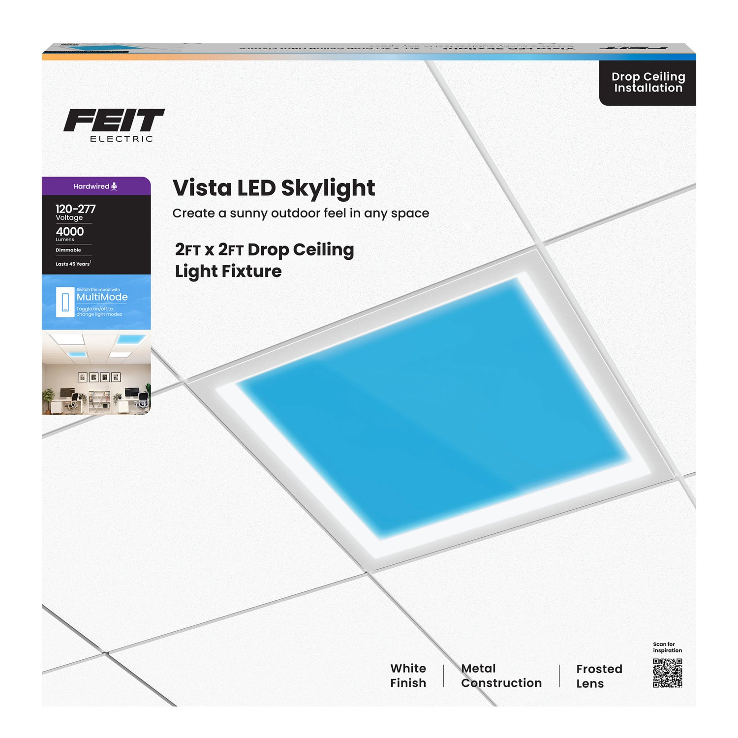 Vista 2 ft. x 2 ft. Flush Mount or Troffer Skylight Ceiling Light